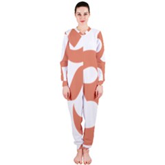 Hindu Om Symbol (Salmon) OnePiece Jumpsuit (Ladies) 