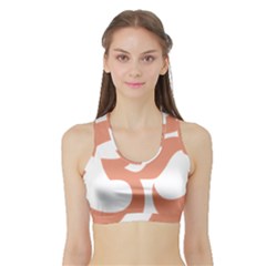 Hindu Om Symbol (Salmon) Sports Bra with Border