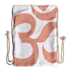 Hindu Om Symbol (salmon) Drawstring Bag (large) by abbeyz71