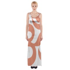 Hindu Om Symbol (Salmon) Maxi Thigh Split Dress