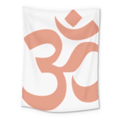 Hindu Om Symbol (Salmon) Medium Tapestry