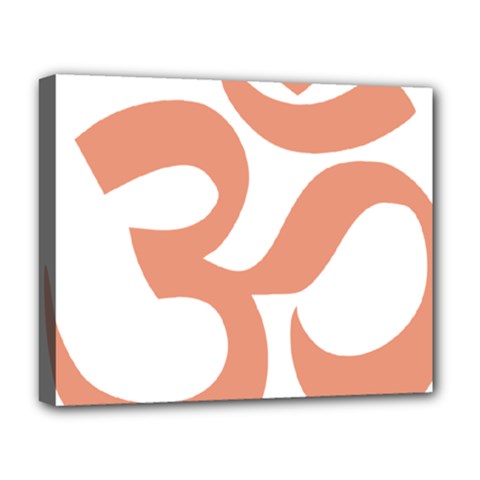 Hindu Om Symbol (Salmon) Deluxe Canvas 20  x 16  