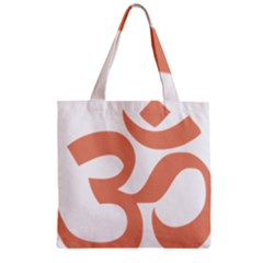 Hindu Om Symbol (Salmon) Zipper Grocery Tote Bag