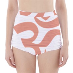 Hindu Om Symbol (Salmon) High-Waisted Bikini Bottoms