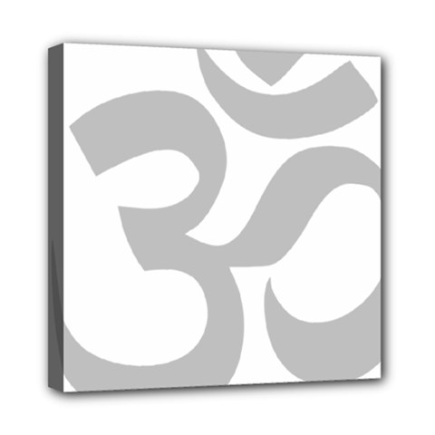 Hindu Om Symbol (gray) Mini Canvas 8  X 8 