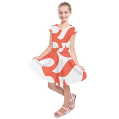 Hindu Om Symbol (peach) Kids  Short Sleeve Dress by abbeyz71