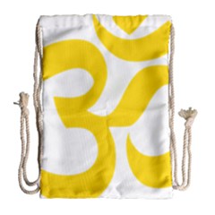 Hindu Om Symbol (yellow) Drawstring Bag (large) by abbeyz71