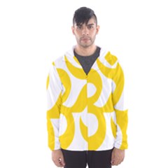 Hindu Om Symbol (yellow) Hooded Wind Breaker (men) by abbeyz71