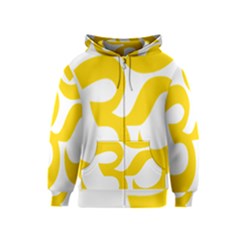 Hindu Om Symbol (yellow) Kids  Zipper Hoodie by abbeyz71