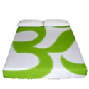 Hindu Om Symbol (Lime Green) Fitted Sheet (Queen Size) View1