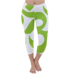 Hindu Om Symbol (lime Green) Capri Winter Leggings  by abbeyz71