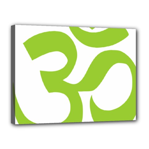 Hindu Om Symbol (lime Green) Canvas 16  X 12  by abbeyz71