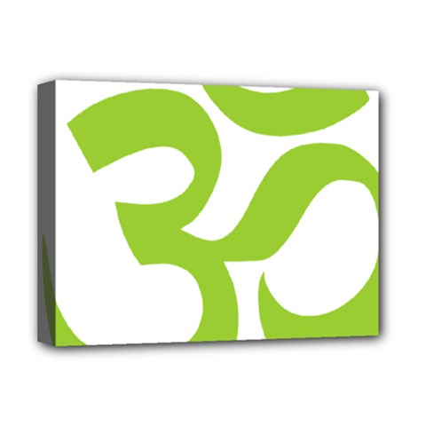 Hindu Om Symbol (lime Green) Deluxe Canvas 16  X 12   by abbeyz71