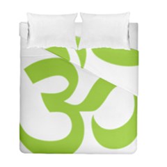 Hindu Om Symbol (lime Green) Duvet Cover Double Side (full/ Double Size) by abbeyz71