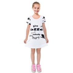 Give Me Coffee And Nobody Gets Hurt Kids  Short Sleeve Velvet Dress by Valentinaart