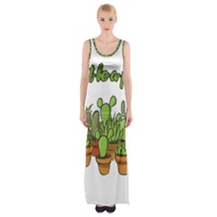 Cactus - Dont Be A Prick Maxi Thigh Split Dress by Valentinaart