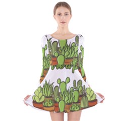 Cactus - Dont be a prick Long Sleeve Velvet Skater Dress