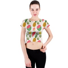 Fruits Pattern Crew Neck Crop Top by Nexatart