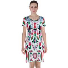 Abstract Peacock Short Sleeve Nightdress