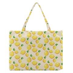 Lemons Pattern Medium Zipper Tote Bag
