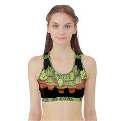 Cactus - Dont Be A Prick Sports Bra With Border by Valentinaart