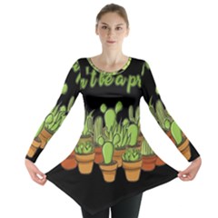 Cactus - Dont Be A Prick Long Sleeve Tunic  by Valentinaart