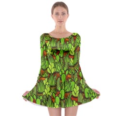 Cactus Long Sleeve Skater Dress