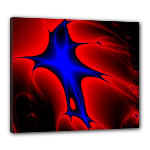 Space Red Blue Black Line Light Canvas 24  X 20 