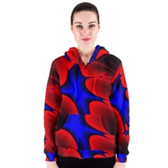 Space Red Blue Black Line Light Women s Zipper Hoodie by Mariart