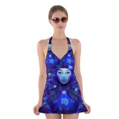 Sign Virgo Zodiac Halter Swimsuit Dress