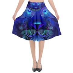 Sign Leo Zodiac Flared Midi Skirt by Mariart