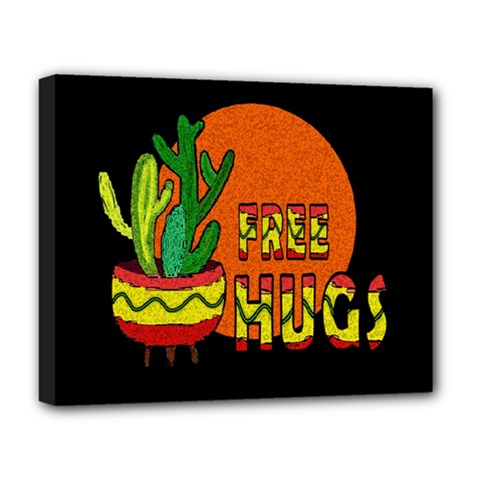 Cactus - Free Hugs Deluxe Canvas 20  X 16   by Valentinaart