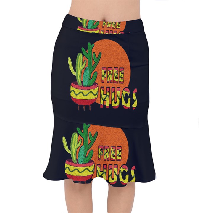 Cactus - free hugs Mermaid Skirt