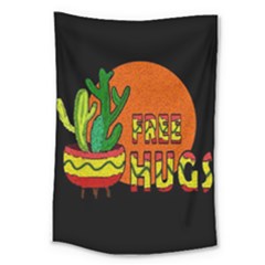 Cactus - Free Hugs Large Tapestry by Valentinaart