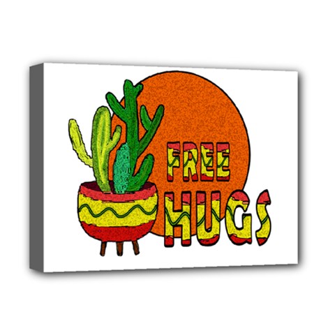 Cactus - Free Hugs Deluxe Canvas 16  X 12   by Valentinaart