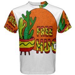 Cactus - Free Hugs Men s Cotton Tee by Valentinaart