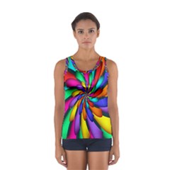 Star Flower Color Rainbow Women s Sport Tank Top  by Mariart