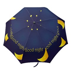 Star Moon Good Night Blue Sky Yellow Light Folding Umbrellas