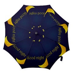 Star Moon Good Night Blue Sky Yellow Light Hook Handle Umbrellas (medium)