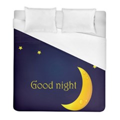 Star Moon Good Night Blue Sky Yellow Light Duvet Cover (full/ Double Size) by Mariart