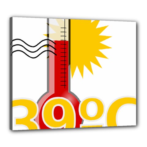 Thermometer Themperature Hot Sun Canvas 24  X 20 