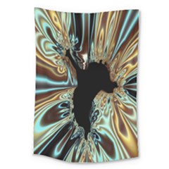 Silver Gold Hole Black Space Large Tapestry