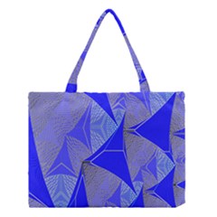 Wave Chevron Plaid Circle Polka Line Light Blue Triangle Medium Tote Bag by Mariart