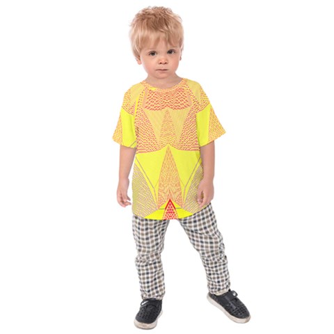 Wave Chevron Plaid Circle Polka Line Light Yellow Red Blue Triangle Kids  Raglan Tee by Mariart