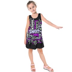 Writing Color Rainbow Sweer Love Kids  Sleeveless Dress by Mariart