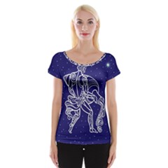 Aquarius Zodiac Star Women s Cap Sleeve Top by Mariart