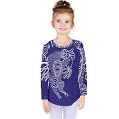 Aries Zodiac Star Kids  Long Sleeve Tee