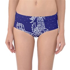 Capricorn Zodiac Star Mid-waist Bikini Bottoms by Mariart