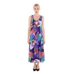 Bird Feathers Color Rainbow Animals Fly Sleeveless Maxi Dress by Mariart