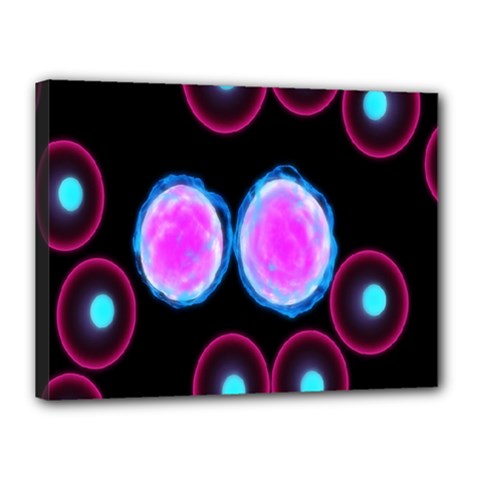 Cell Egg Circle Round Polka Red Purple Blue Light Black Canvas 16  X 12  by Mariart